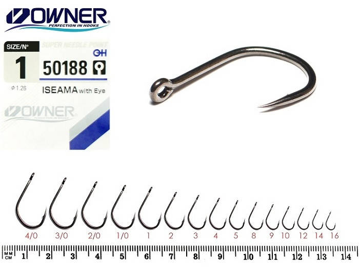 

Крючки Owner 50188 Iseama with Eye №8