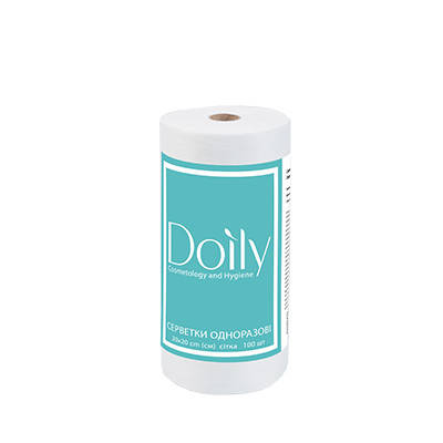 

Салфетки  в рулоне Doily 100 штук из спанлейса 40 г/м2, Белый
