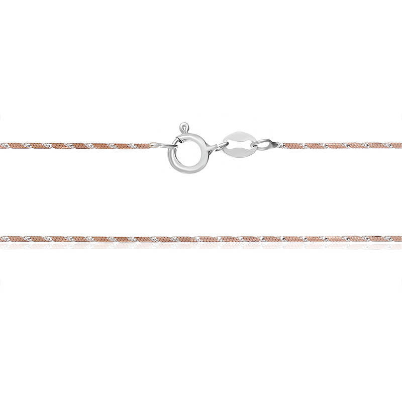 

Серебряная цепь позолоченная - снейк круглый с насечкой 256А 2/50