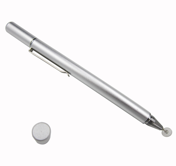 

Стилус ручка Pencil с колпачком для рисования на планшетах и смартфонов серебро