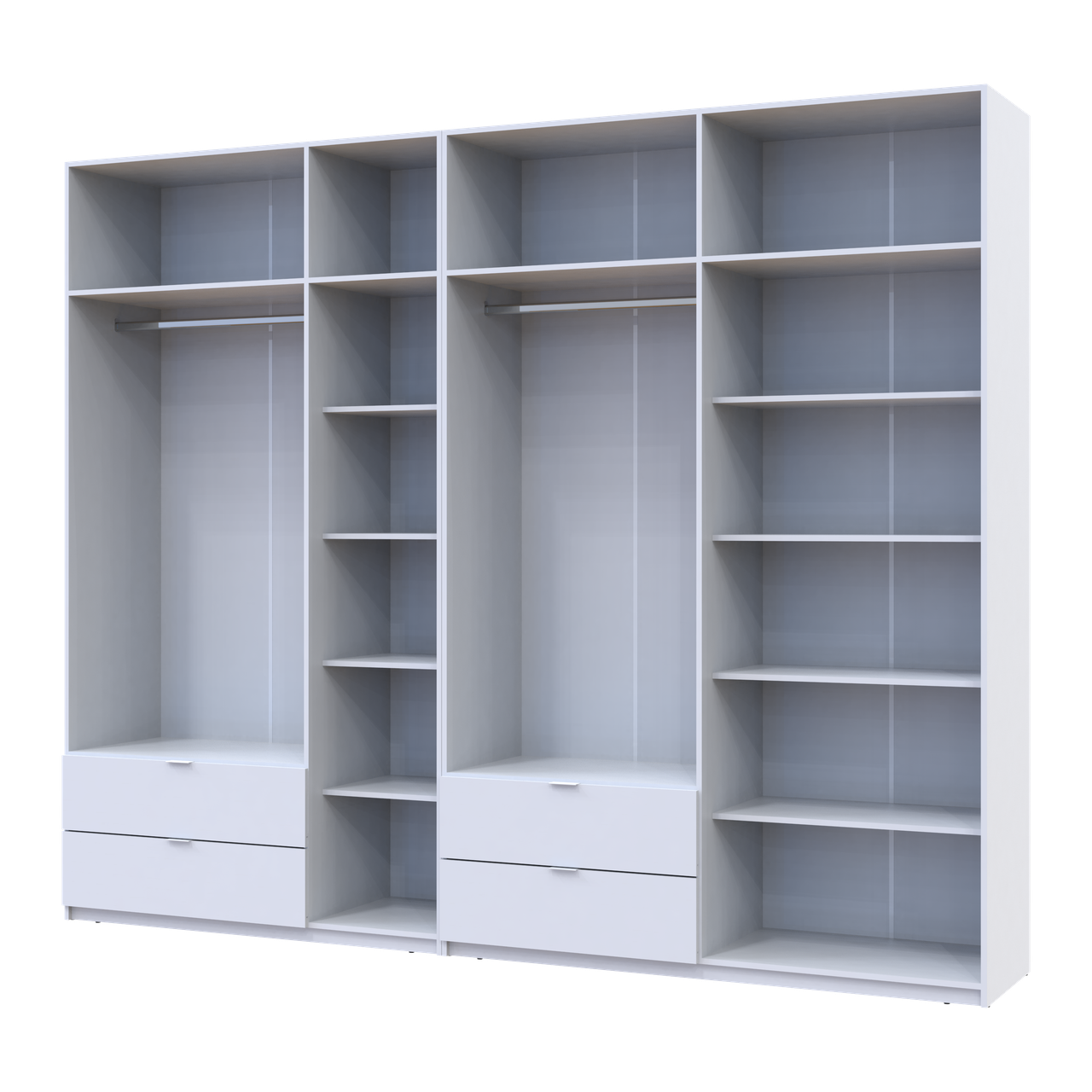 Розпашна Шафа для одягу Doros Лукас Білий 3+4 ДСП 295х50х240 (42005122) 3