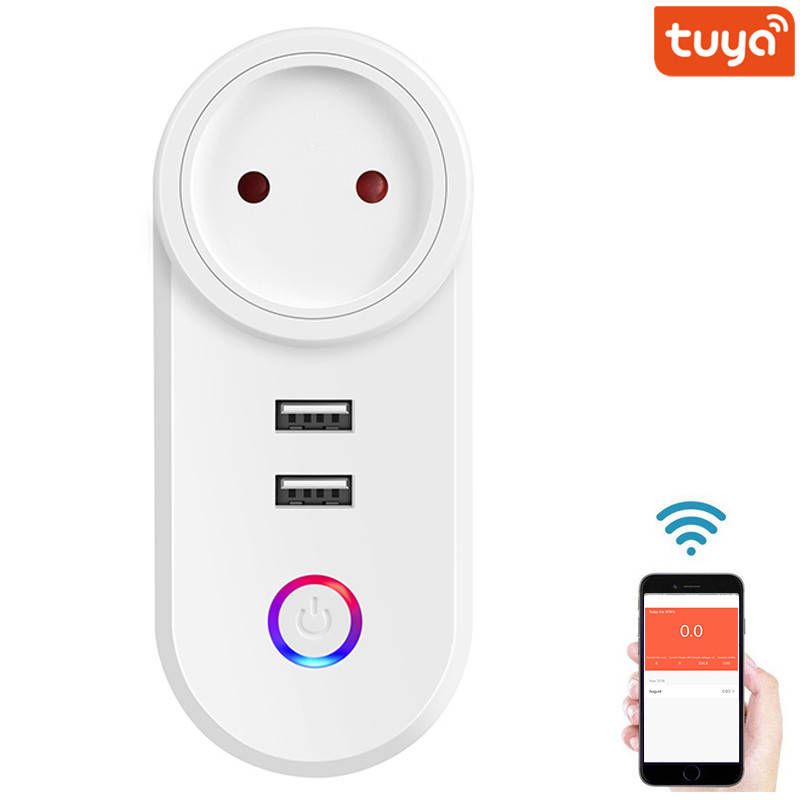 

Умная Wifi розетка USmart IS-02w c USB разъемами, 16А, поддержка Tuya, Android / iOS