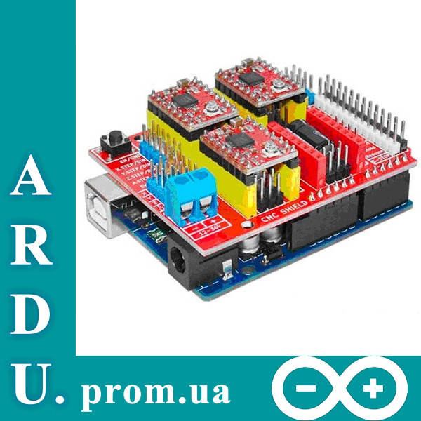 

Плата расширения ЧПУ Arduino UNO CNC Shield v3.0 [#F-6]