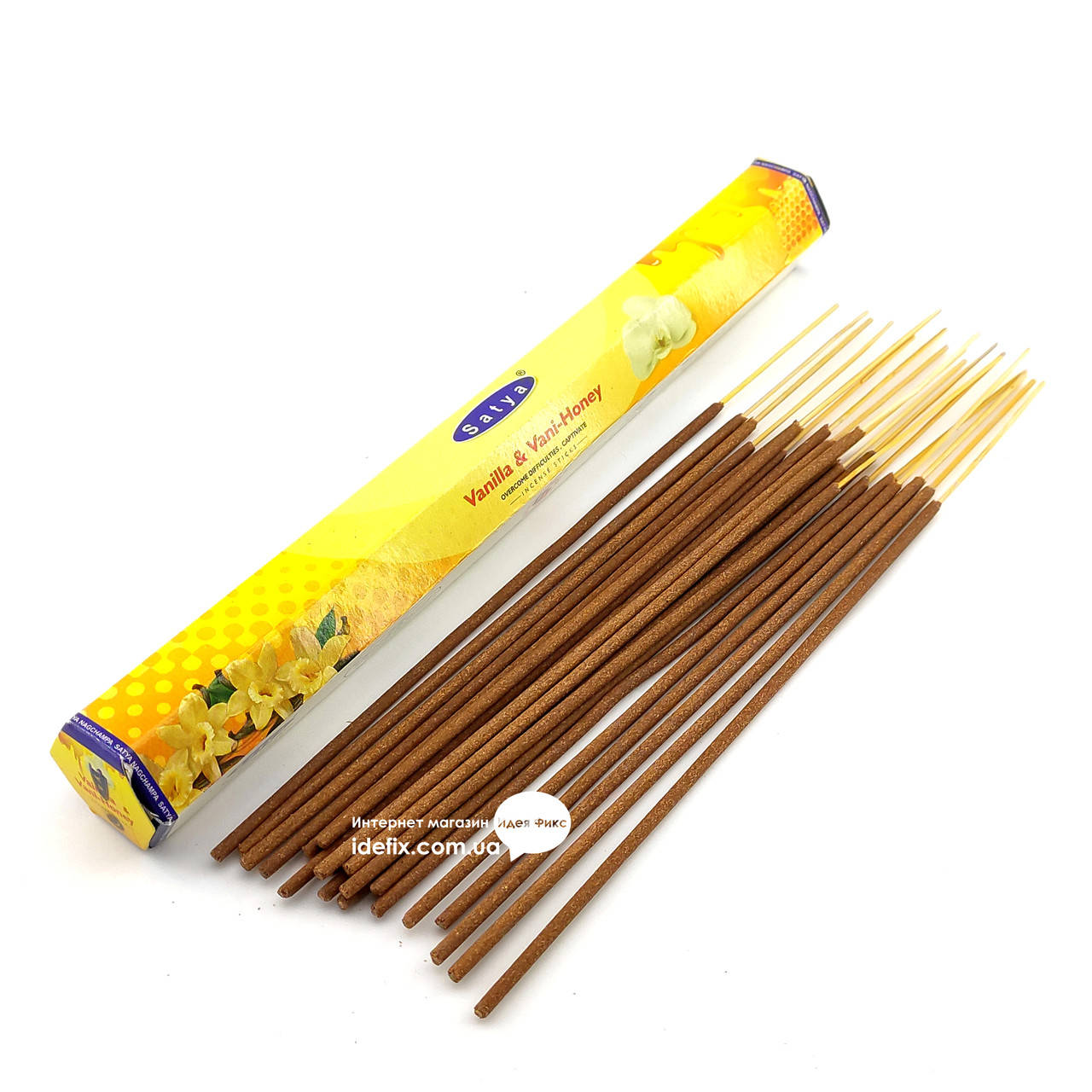 

Благовоние Vanilla & Vani Honey Satya 20шт/уп. Аромапалочки Ваниль с Медом (34245)
