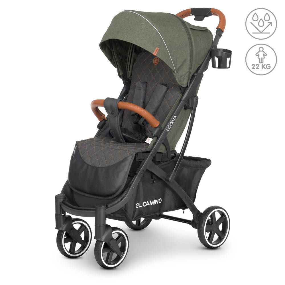 

Детская прогулочная коляска El Camino ME 1090L LOONA Khaki книжка до 22 кг, Хаки