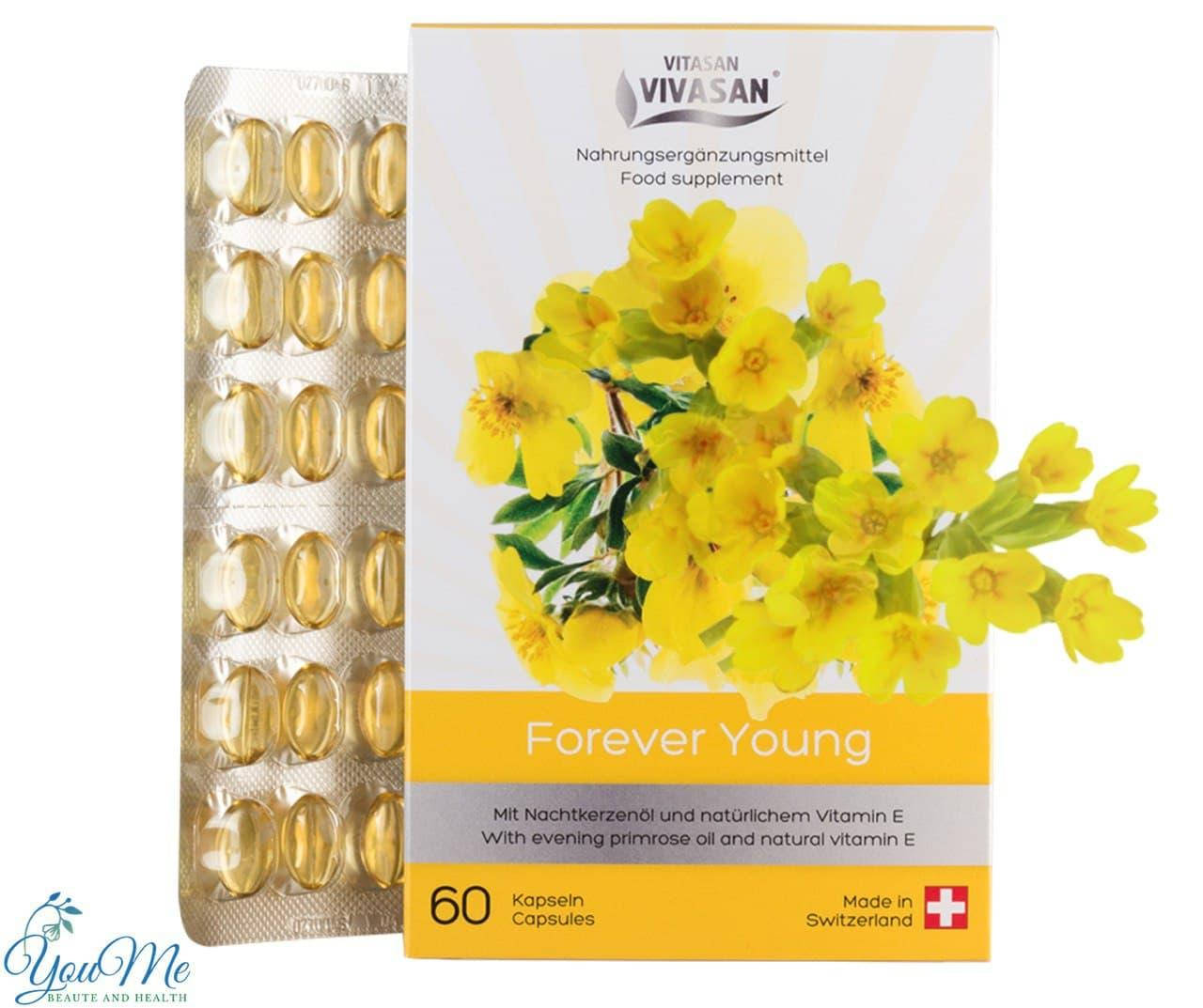 

Капсулы Mолодость навсегда Forever Young Mасло энотеры Вивасан Швейцария 60 шт
