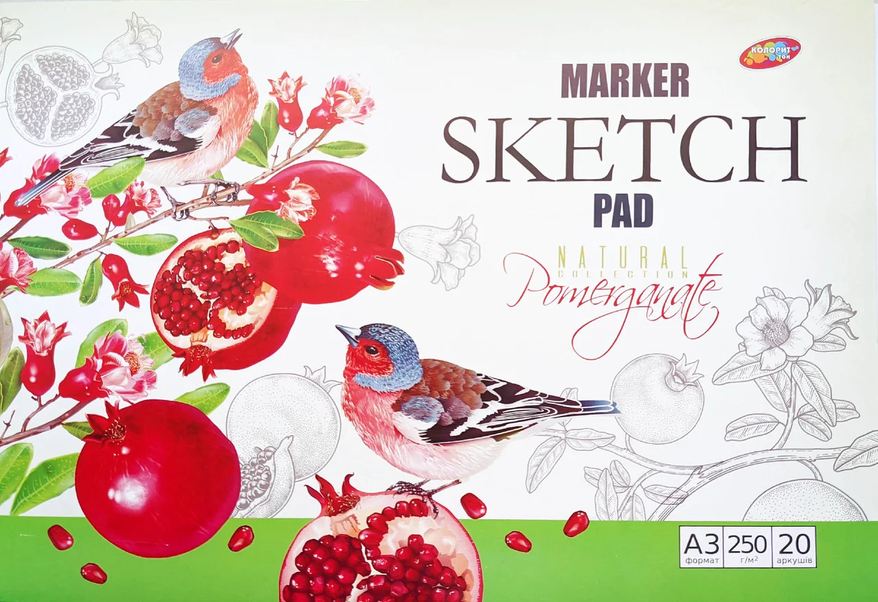 

Скетчбук для рисования проклеенный ПДЕклА3/20 А3/20листов/250г/м2