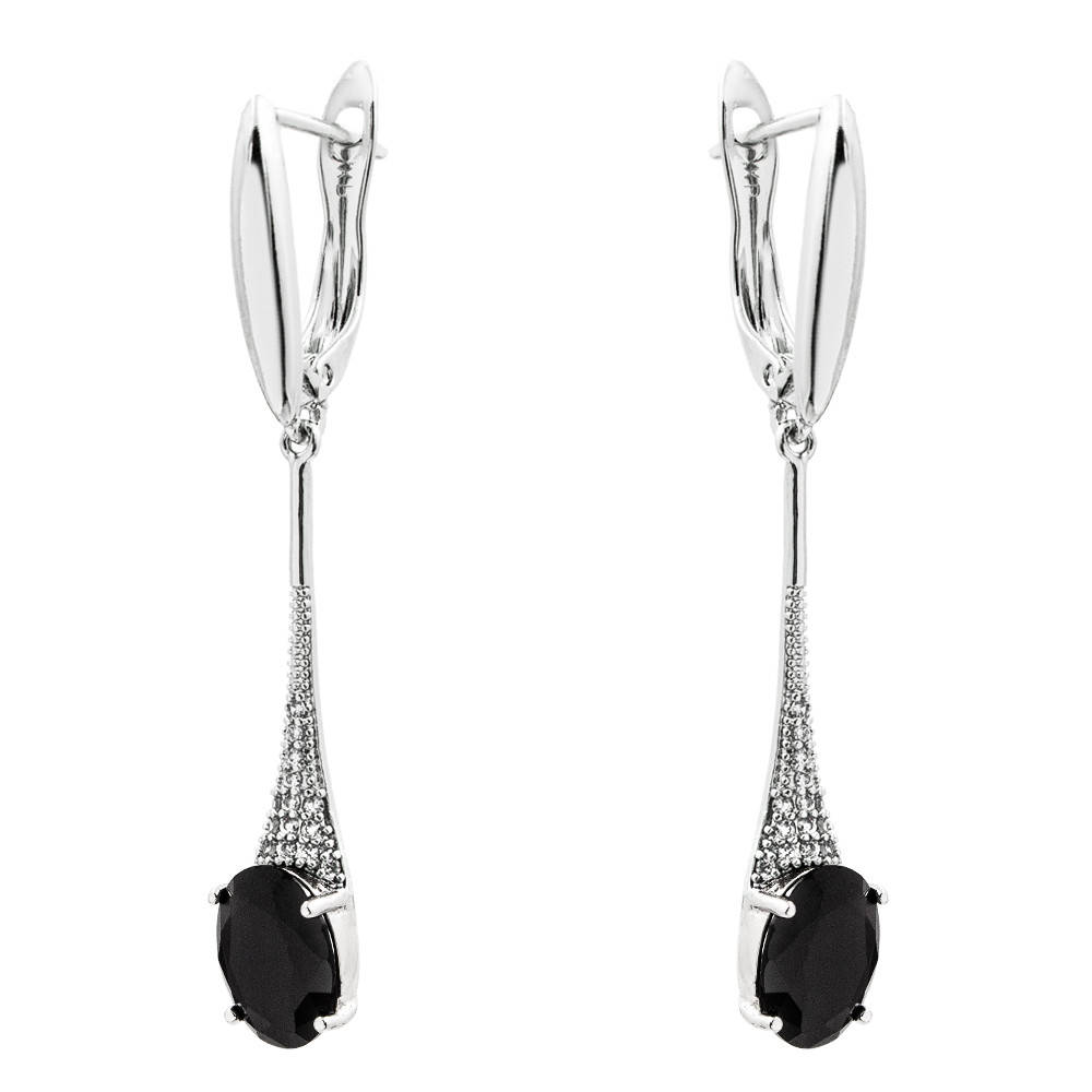 

Серьги-подвески родий "Капля" 4,5 см