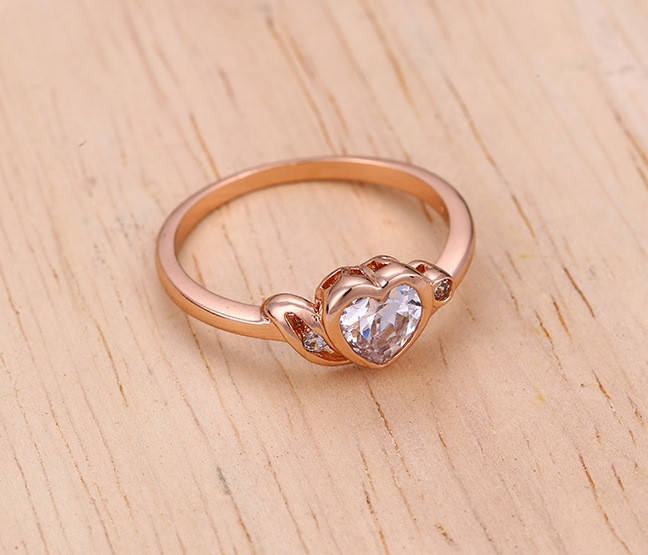 

Кольцо позолота, Сердце с цирконием, p. 16,5 р. 17, р. 18 Xuping, 14К