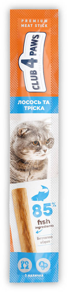 

М'ясна паличка Club4Paws д/к лосось-тріска 50г