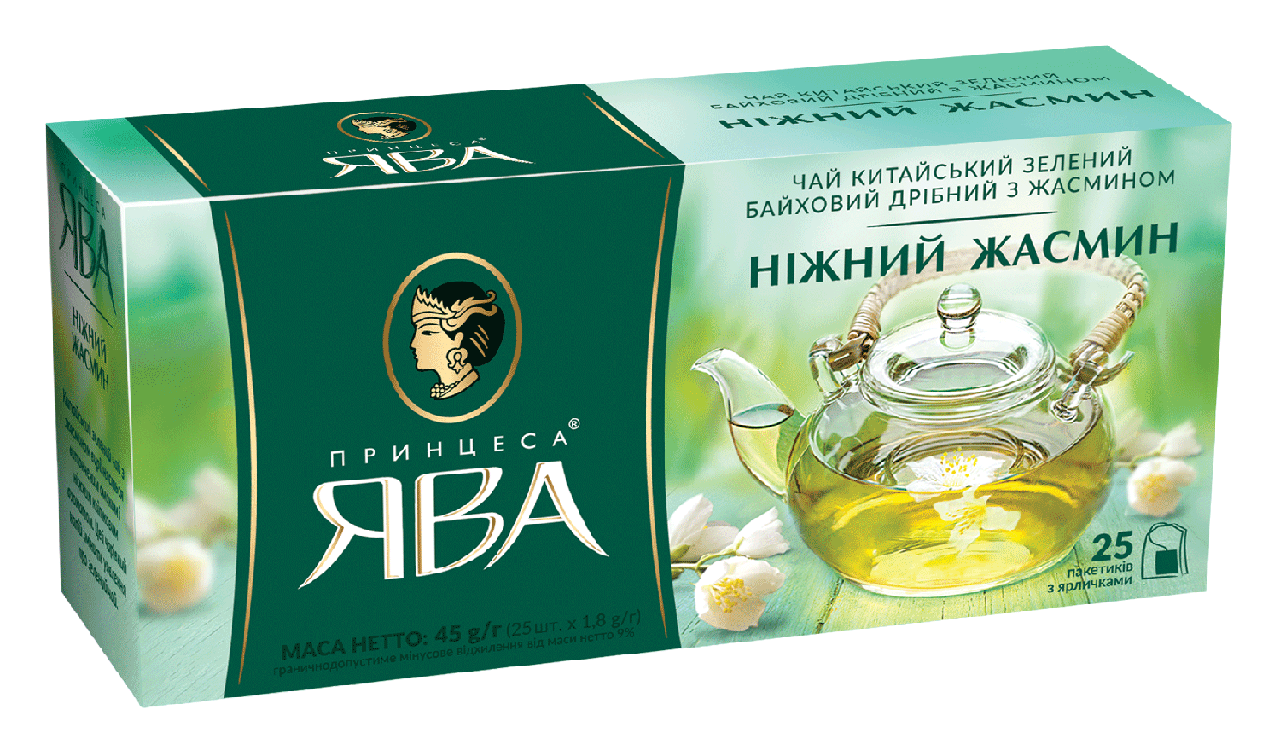 

/Чай зелёный 18г*25 пакет Нежный жасмин ПРИНЦЕССА ЯВА