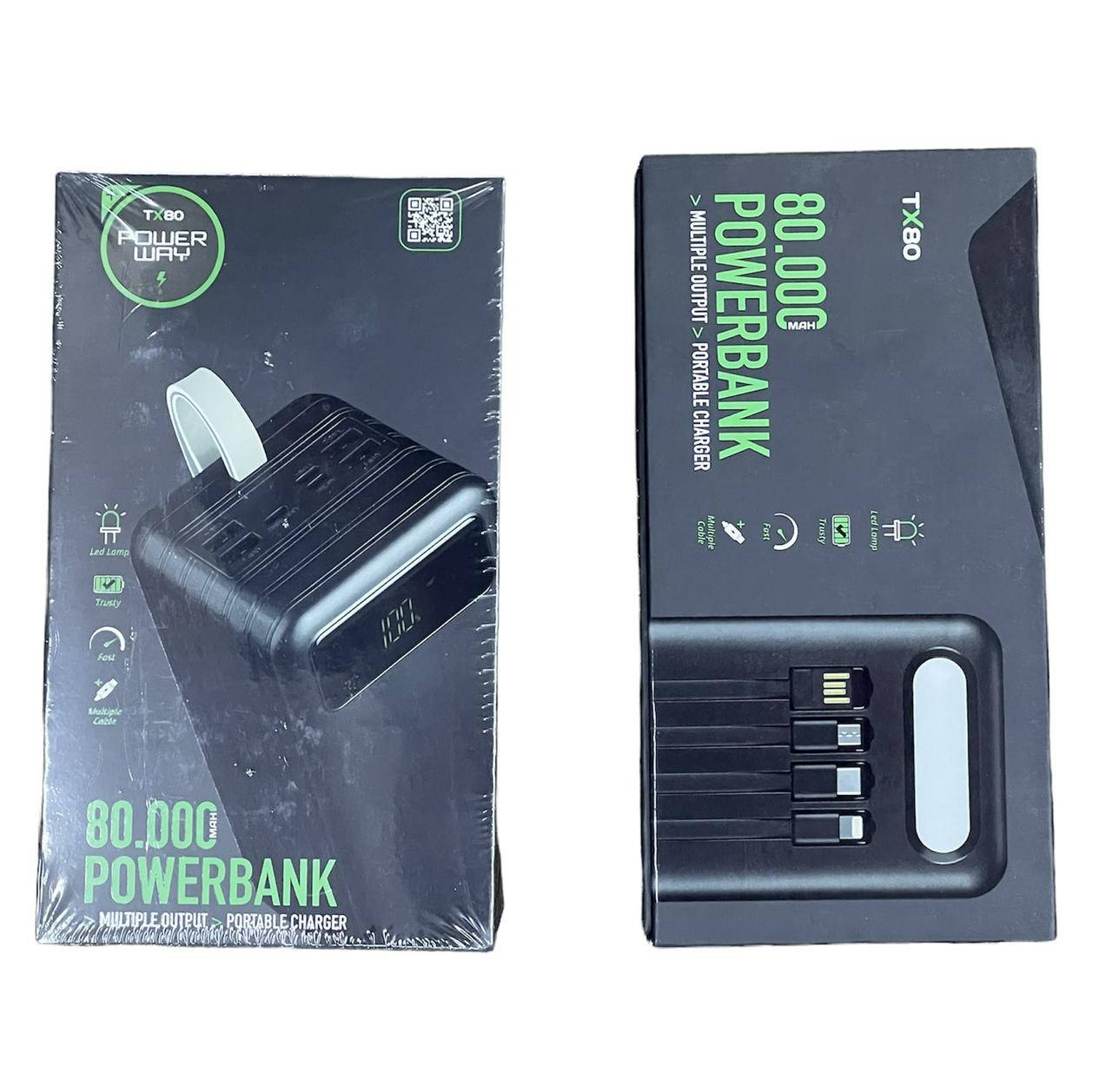 

Портативное зарядное устройство Павербанк Power bank ТХ80 80000 mAh