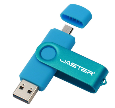 

USB OTG флешка JASTER 64 Gb micro USB Цвет Голубой для телефона и компьютера