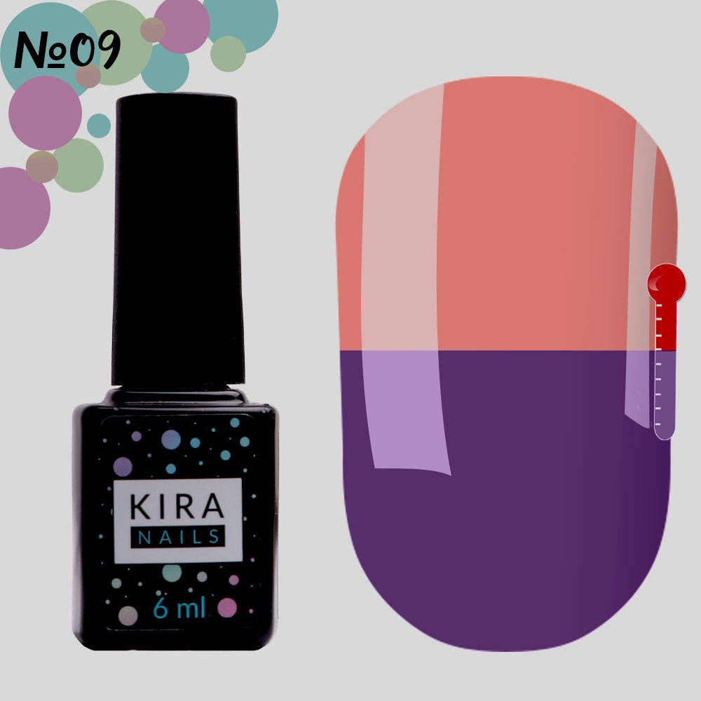 

Гель-лак Kira Nails Termo №T09, 6 мл (фиолетовый, при нагревании - бледно-розовый )