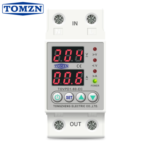 

Защитное реле напряжения / тока Tomzn 63А (TOVPD1-60-EC)