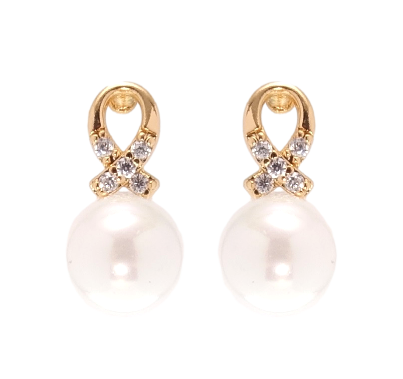 

Серьги XP Позолота 18К гвоздики (пусеты) "Жемчужины с петельками"