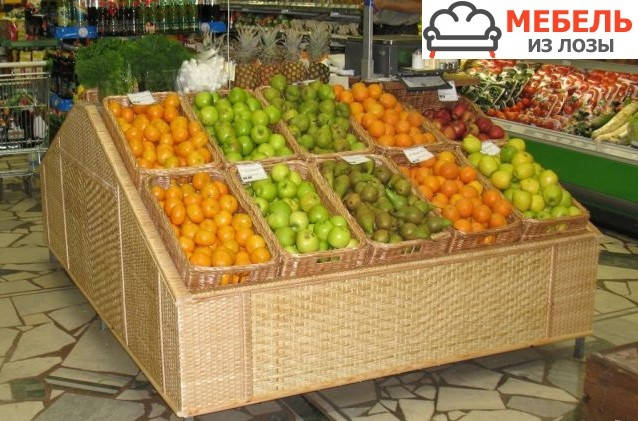 

Плетеные корзины (лотки) для стеллажей под хлеб, овощи и фрукты, Песочный