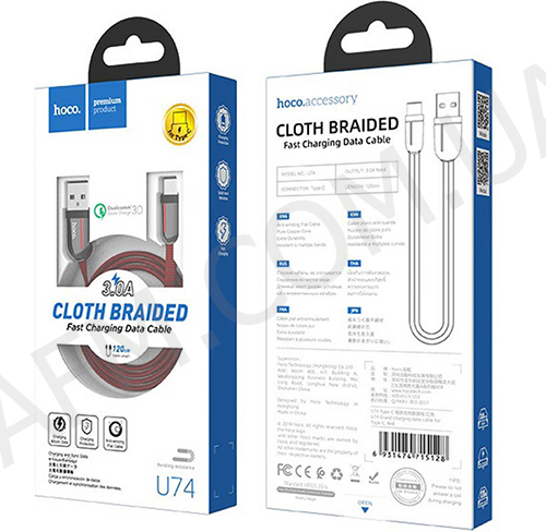 

USB кабель Hoco U74 Grand Type- C (1200mm) красный*