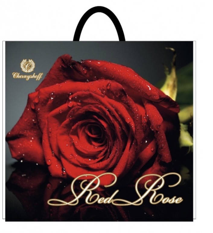 

Полиэтиленовый пакет с пластиковой ручкой 380*340 мм Чашка роза