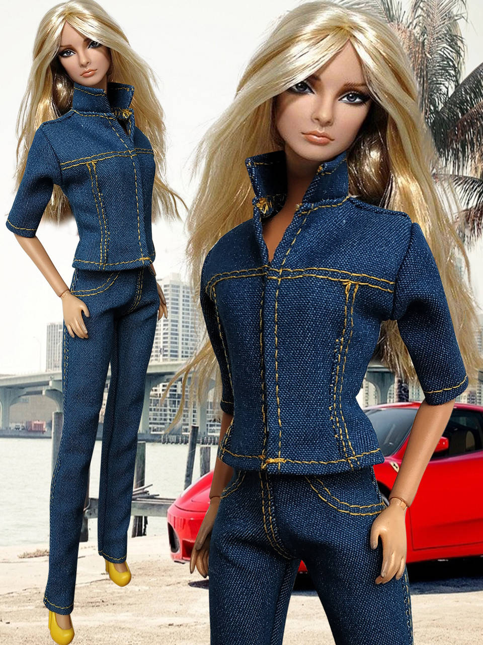 

Одежда для кукол Барби - джинсовый костюм
