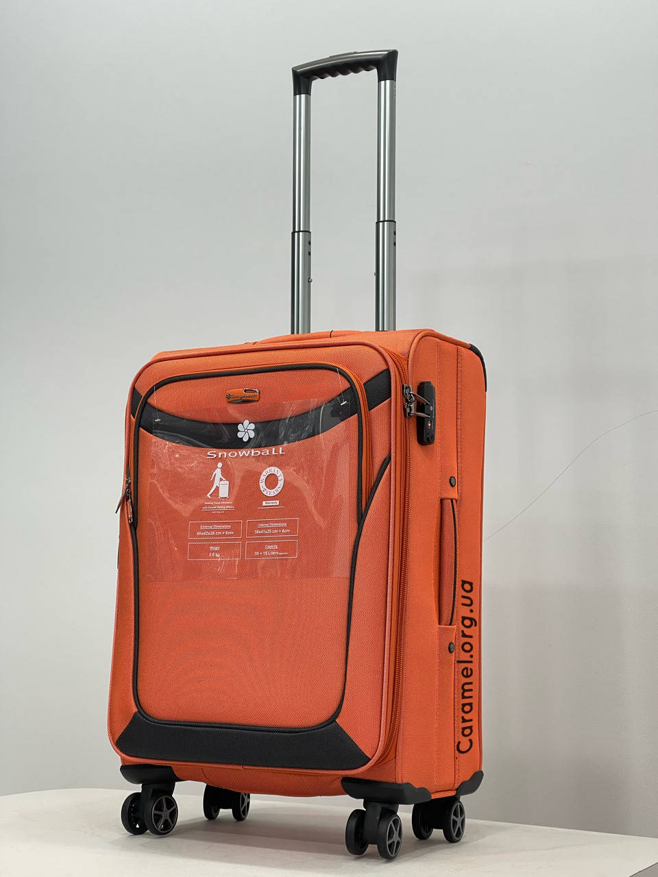 

Чемодан на 4х колёсах с расширением  М оранжевый | 66x42x26 см | 59 л | 3.6 кг | Snowball 97104