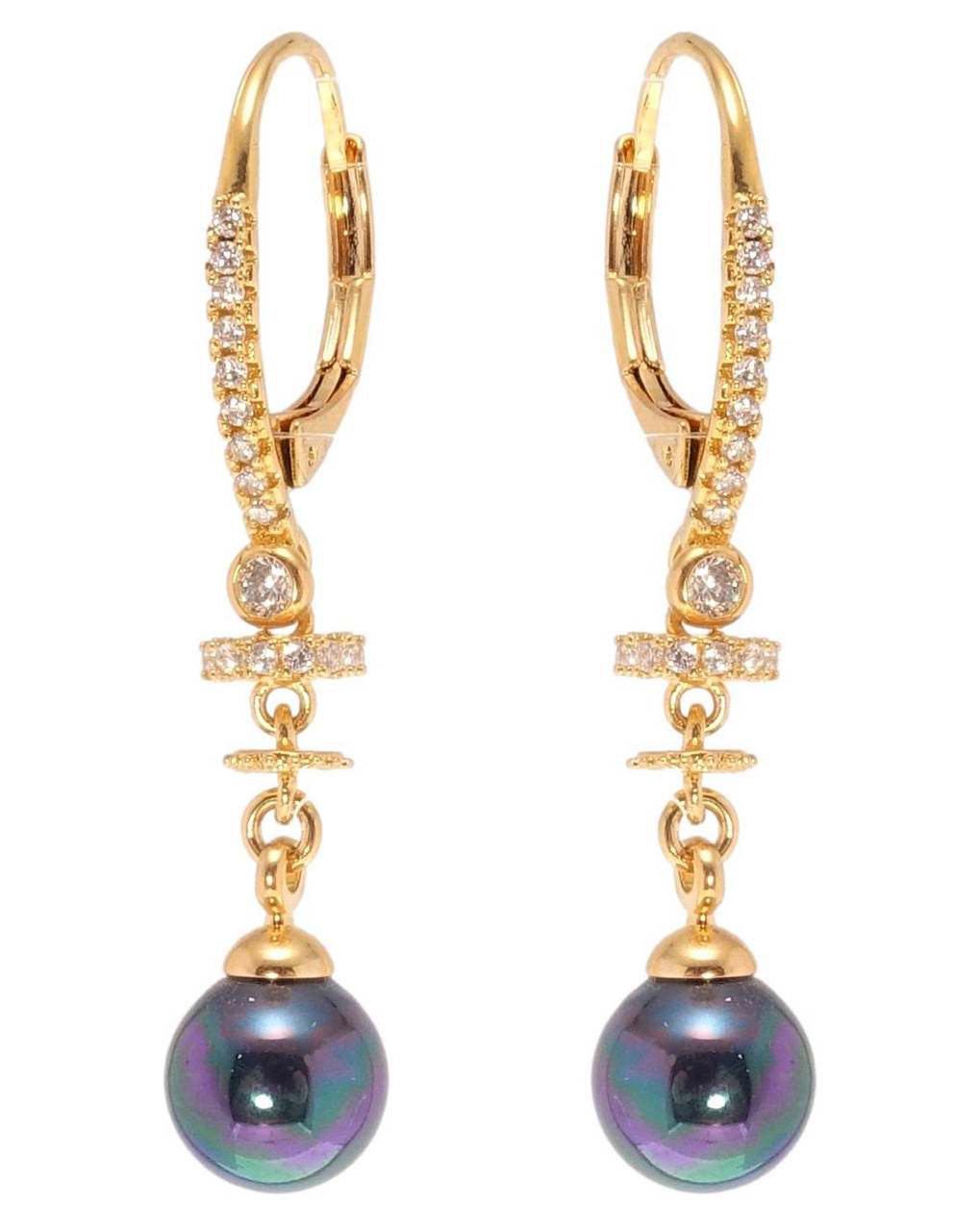 

Серьги Xuping Позолота 18K подвески французский замок "Декоративные подвески с черной жемчужиной"