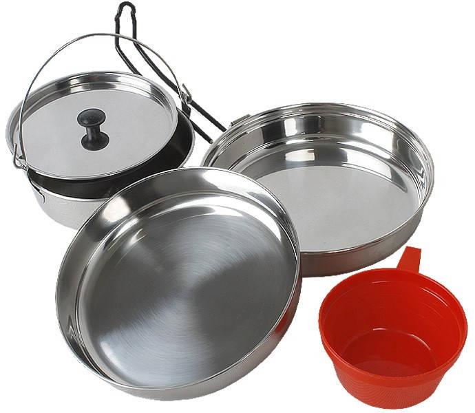 

Набор Туристической Посуды на 1 персону Mil-Tec от Sturm (14646000) Нержавеющая сталь, Серый