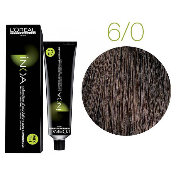 

Крем-краска для волос L'Oreal Professionnel INOA 6/0 Глубокий светло-русый 60 мл (4684Gu)