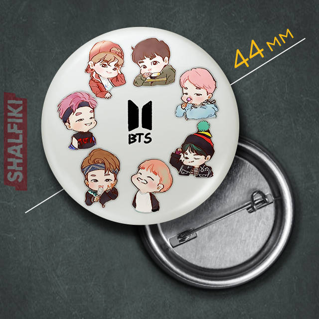 

"БТС / BTS" значок круглый на булавке Ø44 мм