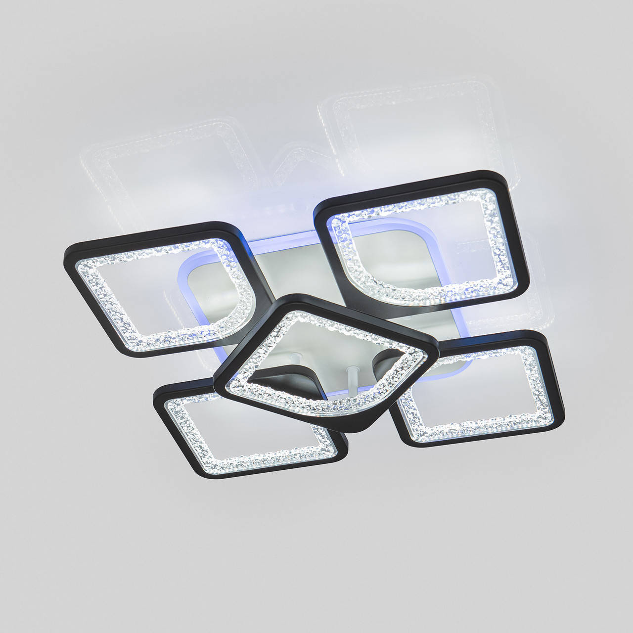 

Люстра светодиодная потолочная Люстра с пультом управления, Черный