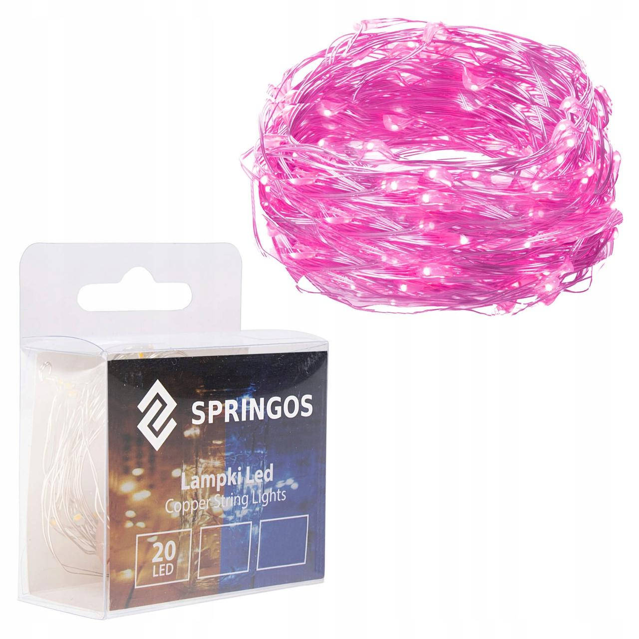 

Гирлянда на батарейках 1.9м 20 LED Springos CL0009 Розовый