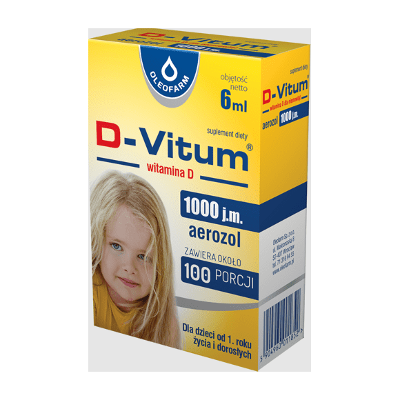 

D-Vitum Vitamin D 1000 j.m. - аэрозоль для детей от одного года жизни, 6 мл