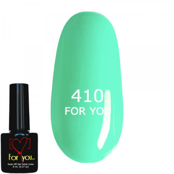 

Гель лак Бирюзовый FOR YOU № 410 8 мл