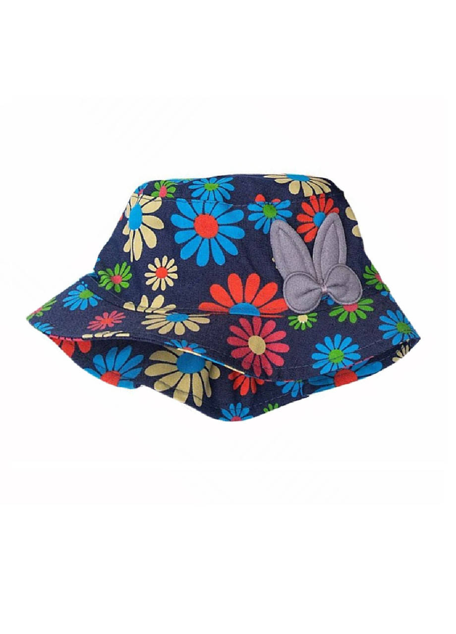 

Панамка для девочки летняя с цветами, Темно-синий