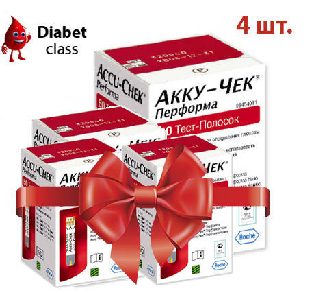 

Тест-полоски Акку-Чек Перформа (Accu-Chek Performa) 100 шт. 4 упаковки