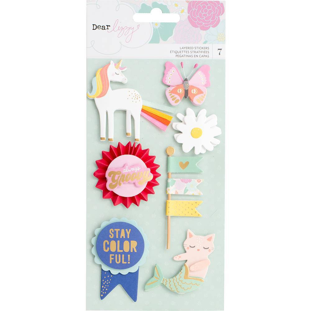 

Наклейки 3D - Dear Lizzy - Stay Colorful - Gold Foil - (7 Piece)