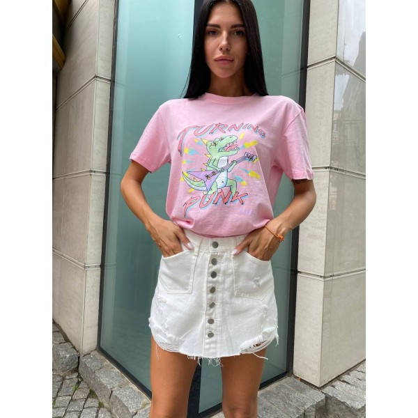 

Юбка-шорты два в одном с пуговицами впереди, Белый