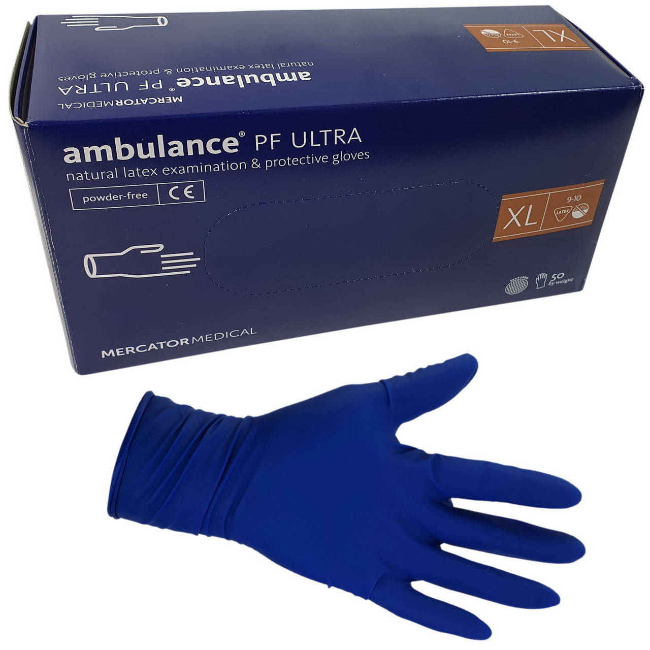 

Перчатки латексные ambulance, 50шт, размер, Синий