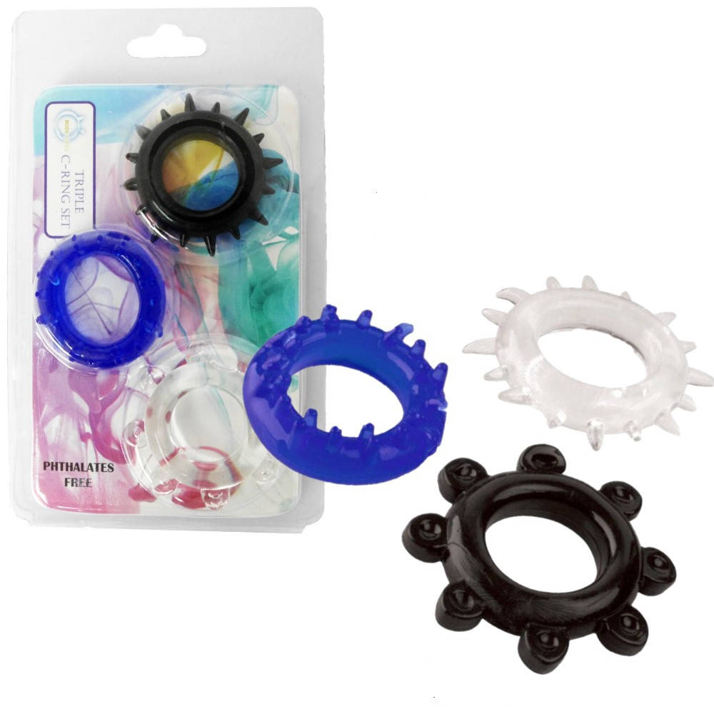 

Набор эрекционных колец "C-RING SET Color" от Boss, Разные цвета