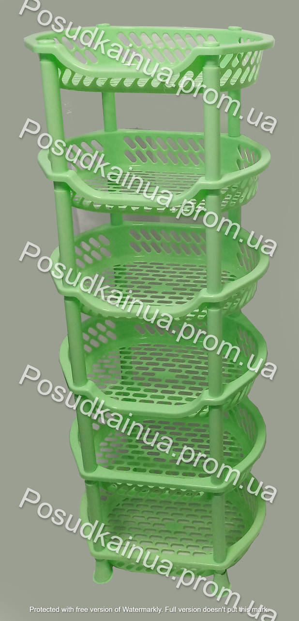 

Овальная этажерка для мелочей EFE Plastics 6 ярусов зеленая
