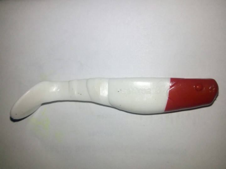 

Виброхвост Manns Predator 3 " цвет RN W (белый с красной головой)