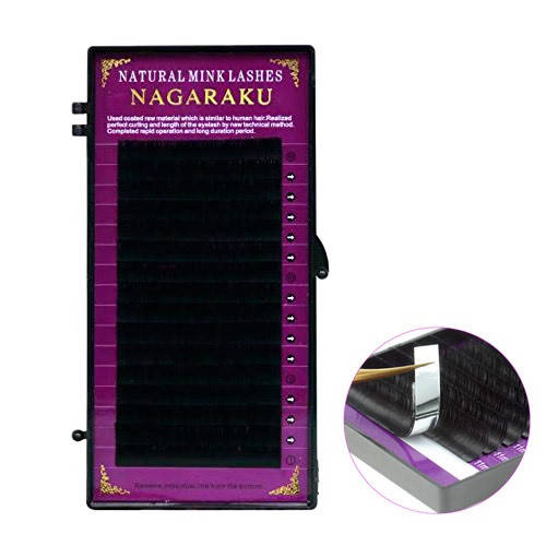 

Ресницы для наращивания на ленте 12мм 0.10 С норковые черные Nagaraku