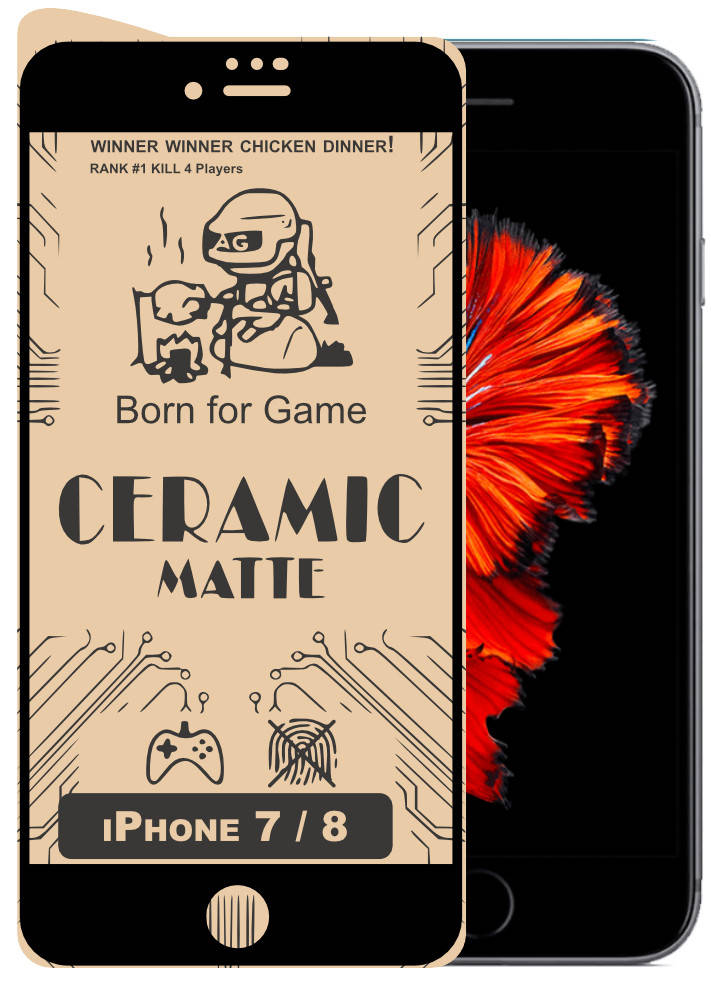 

Защитная пленка керамическая Ceramic iPhone 7 / 8 (матовая) Black (Айфон 7), Черный