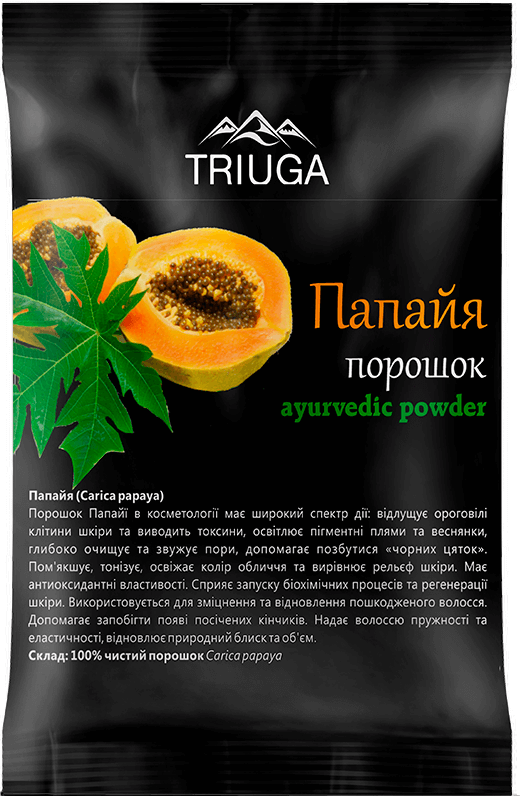

Натуральный аюрведический порошок Папайи , 50г, Триюга
