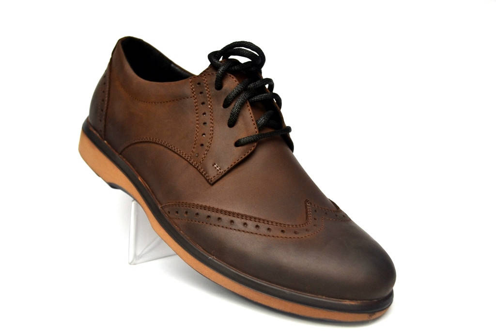 

Коричневые полуботинки мужские броги кожаные Rosso Avangard Rizzi Brown 42, Коричневый