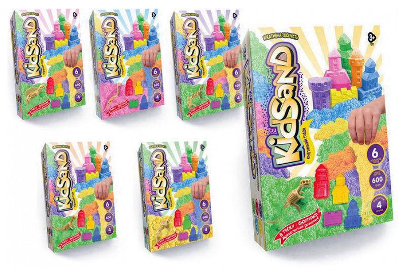 

Набір креативної творчості "Кінетичний пісок"KidSand" коробка 600гр KS-04-04,05,06..09U DANKO