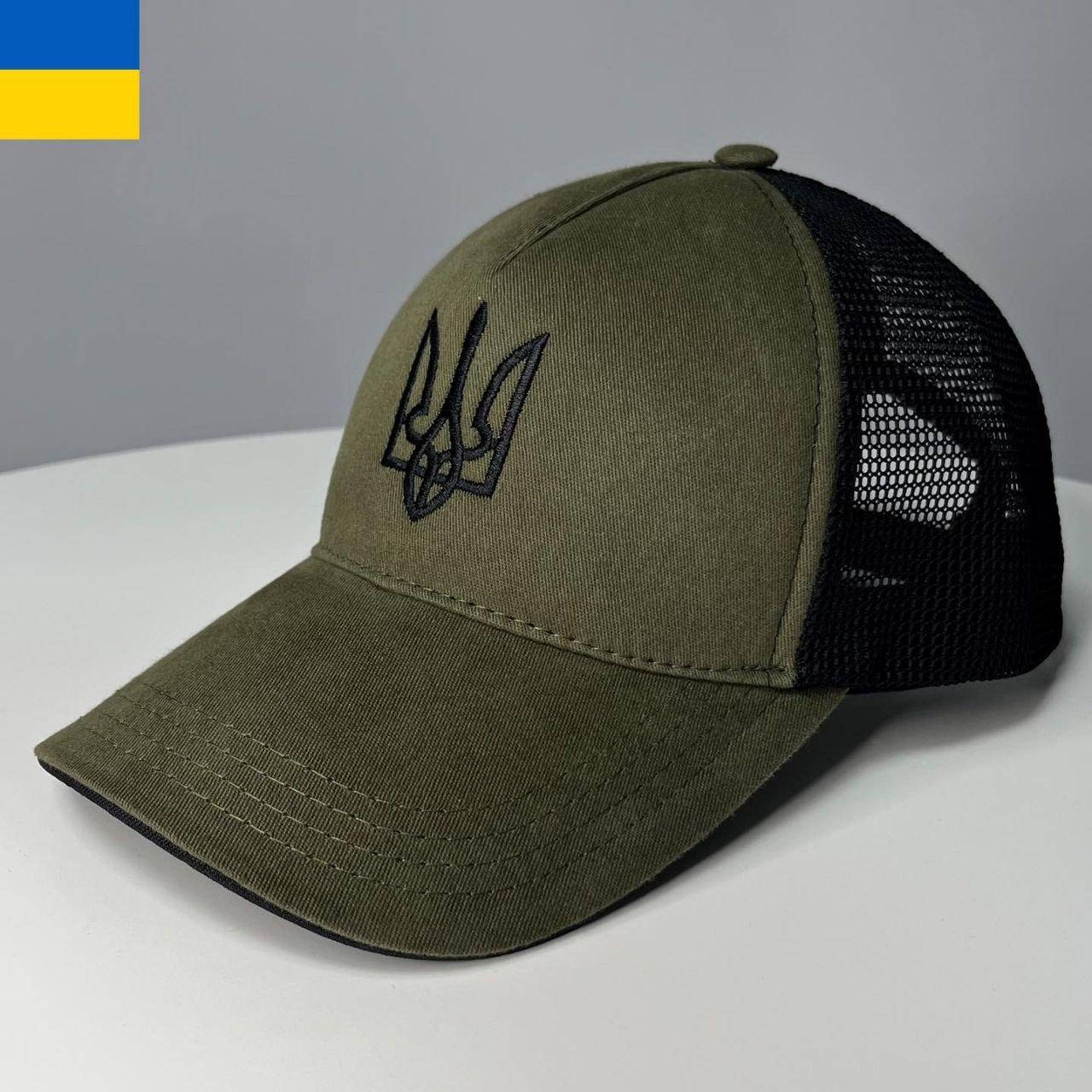 

Кепка Cotton + сітка ТРИЗУБ колір олива