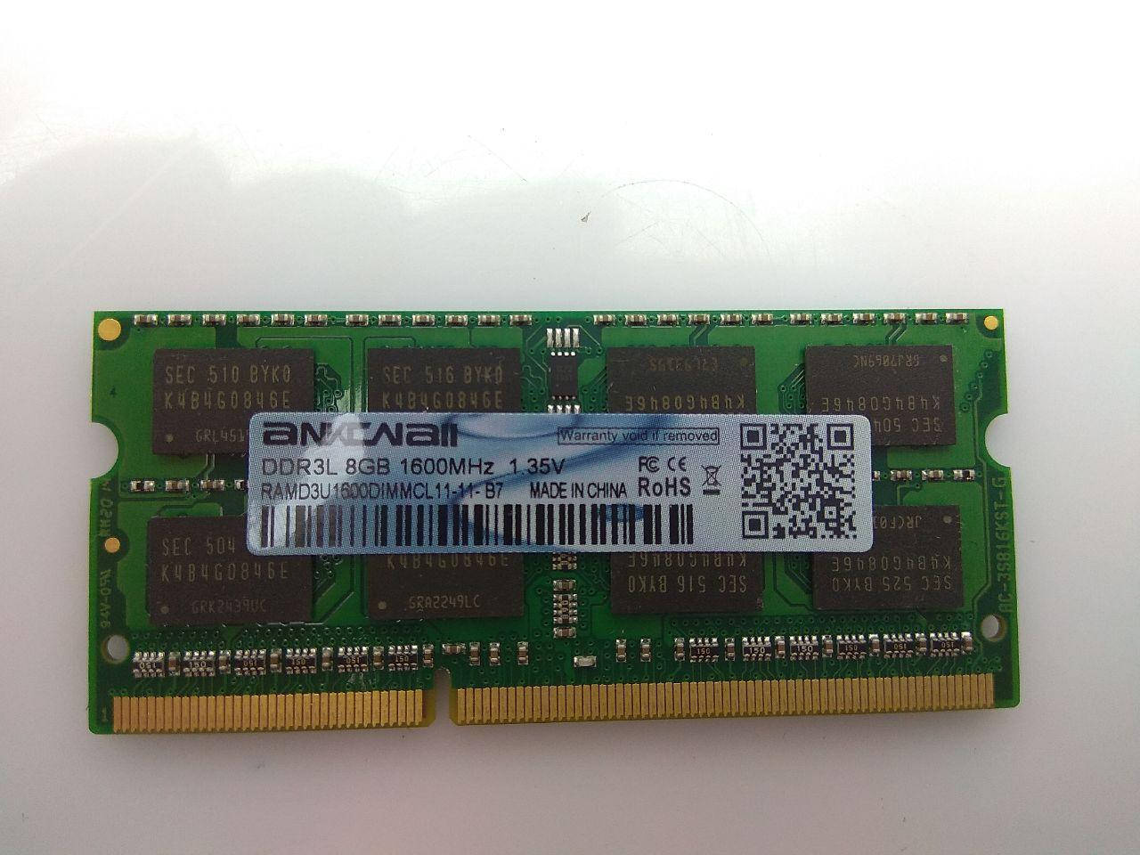 

Оперативная память для ноутбука TRY Sodimm DDR3L 8GB 1600mhz PC3L-12800 (На чипах Samsung) нов