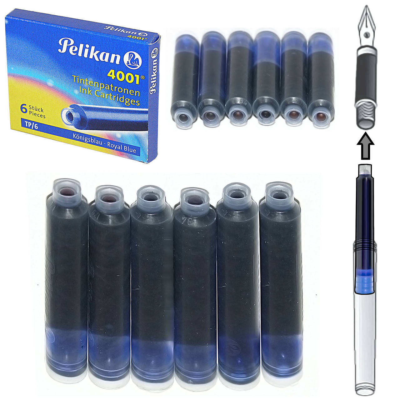 

Капсулы PELIKAN 4001 синие 4x38x7мм, Синий