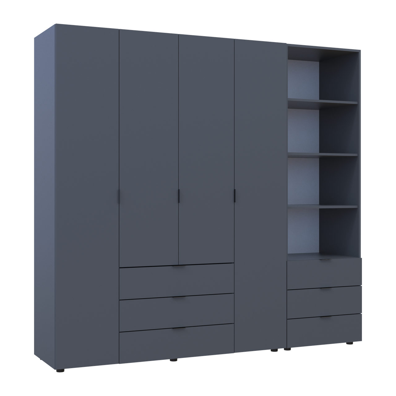 Шафа для одягу Doros Гелар Графіт 4ДСП з пеналом 215х49.5х203.4 (42005170) 6